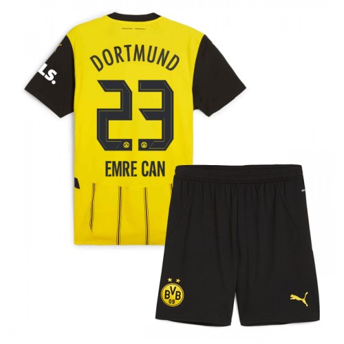 Otroški Nogometni dresi Borussia Dortmund Emre Can #23 Domači 2024-25 Kratek Rokav (+ Kratke hlače)